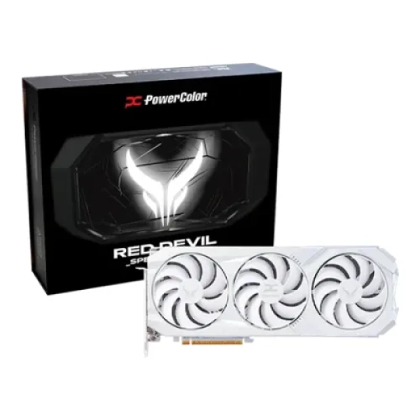 PowerColor Red Devil Spectral White AMD Radeon RX 9070 XT 16GB GDDR6 Graphics Card